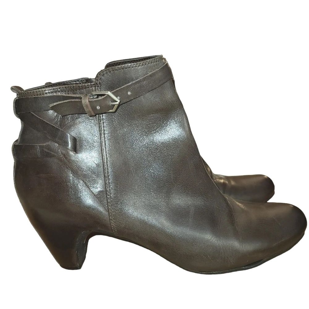 Sam Edelman Brown Leather Maddox Ankle Boot Side Zipper Women 10M   SB12